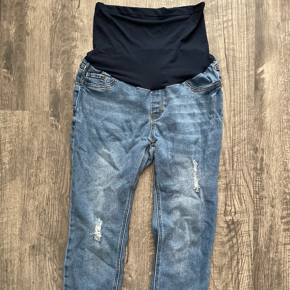 S.o.n.g. Maternity Straight Leg Ripped Jeans